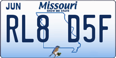MO license plate RL8D5F