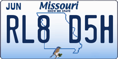 MO license plate RL8D5H