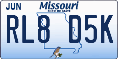 MO license plate RL8D5K