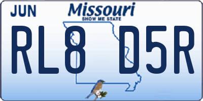 MO license plate RL8D5R