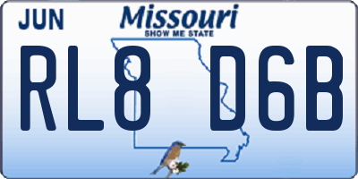 MO license plate RL8D6B
