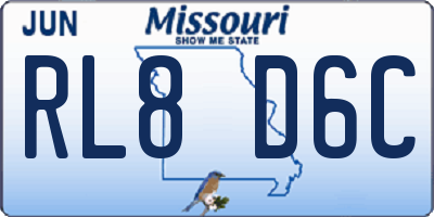 MO license plate RL8D6C