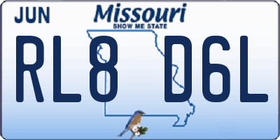 MO license plate RL8D6L