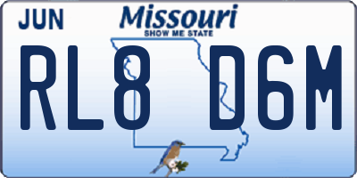 MO license plate RL8D6M