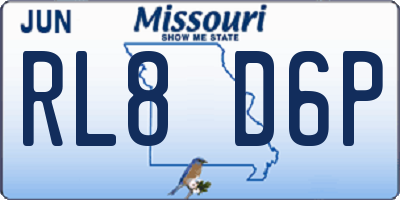 MO license plate RL8D6P