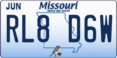 MO license plate RL8D6W