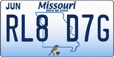 MO license plate RL8D7G