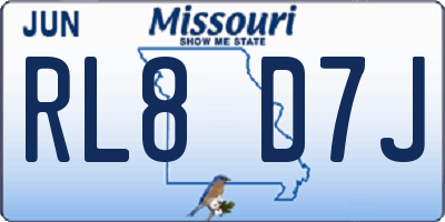 MO license plate RL8D7J