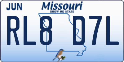 MO license plate RL8D7L
