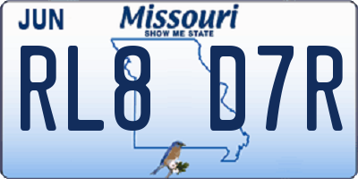 MO license plate RL8D7R
