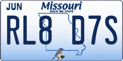MO license plate RL8D7S