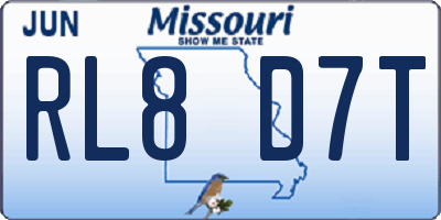 MO license plate RL8D7T