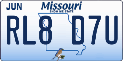 MO license plate RL8D7U