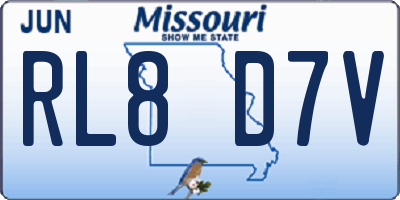 MO license plate RL8D7V