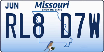 MO license plate RL8D7W