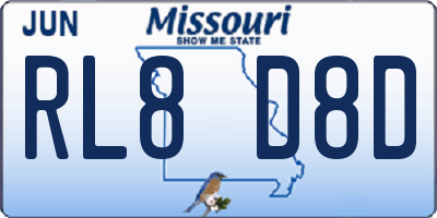MO license plate RL8D8D