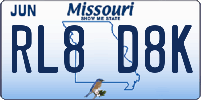 MO license plate RL8D8K