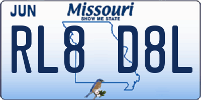 MO license plate RL8D8L