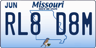 MO license plate RL8D8M