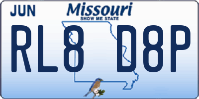 MO license plate RL8D8P