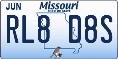MO license plate RL8D8S