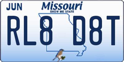MO license plate RL8D8T