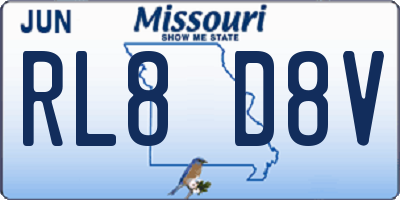 MO license plate RL8D8V