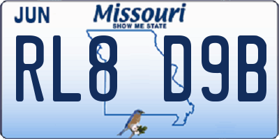 MO license plate RL8D9B