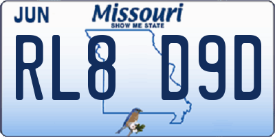 MO license plate RL8D9D