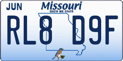 MO license plate RL8D9F