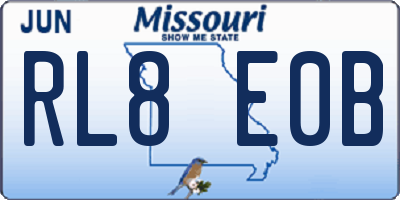 MO license plate RL8E0B