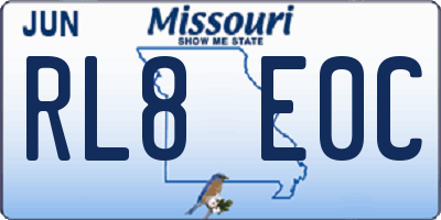 MO license plate RL8E0C