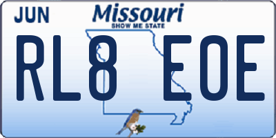 MO license plate RL8E0E