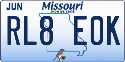 MO license plate RL8E0K