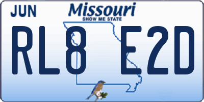 MO license plate RL8E2D