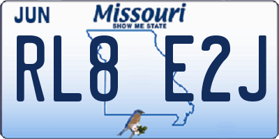 MO license plate RL8E2J