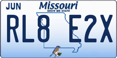 MO license plate RL8E2X