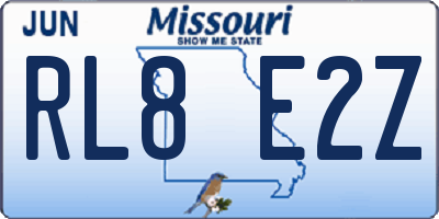 MO license plate RL8E2Z