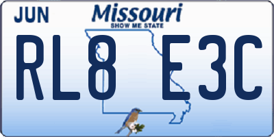 MO license plate RL8E3C