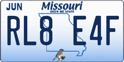 MO license plate RL8E4F