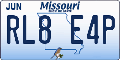 MO license plate RL8E4P