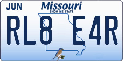 MO license plate RL8E4R