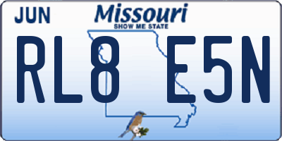 MO license plate RL8E5N