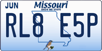 MO license plate RL8E5P