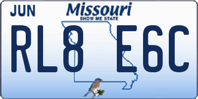 MO license plate RL8E6C