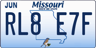 MO license plate RL8E7F