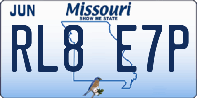 MO license plate RL8E7P