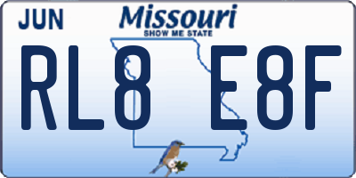 MO license plate RL8E8F