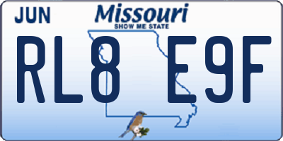 MO license plate RL8E9F