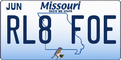 MO license plate RL8F0E